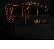 W-6.09 Площадка для воркаута. Уровень - район. 80 кв.м.