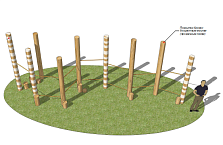 Игровой комплекс "Вертикальные бревна"