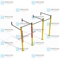 Пристенная рама из 3-х турников с крюками для грифа