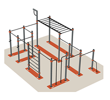 W-1.2 Островной модуль турников с брусьями мобильный