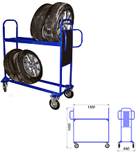 Мобильный стеллаж для автомобильных колес
