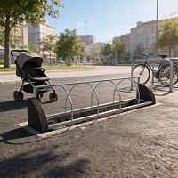 Парковка для колясок (гранит, сталь) 4313