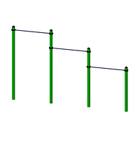 W-2.6.3. Перекладина атлетическая трехуровневая (стационарная с хомутами)
