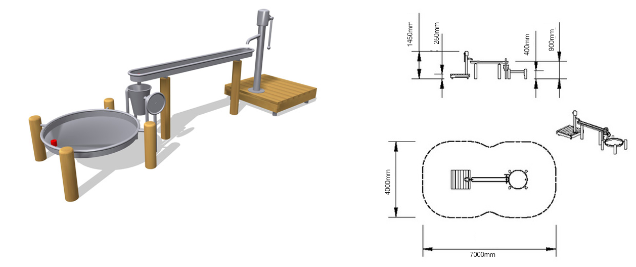 Детская площадка для игр с песком и водой Насосная станция