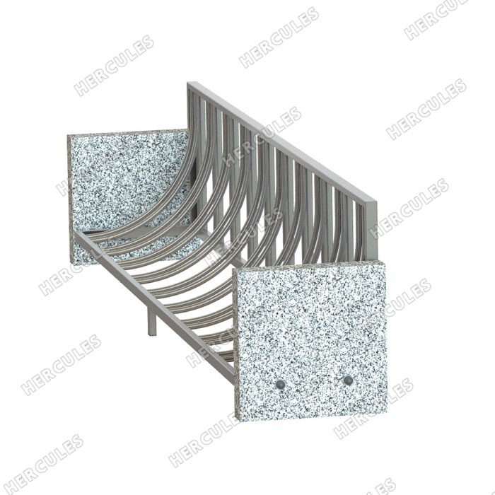 ВП-17-1 Велопарковка из камня и металла на 5 мест  