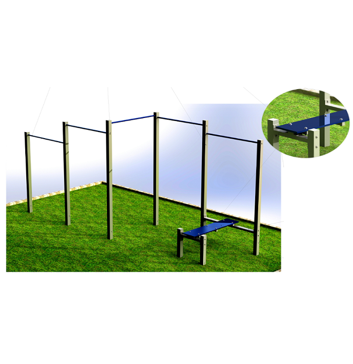 W-4.0 Каскад турников и скамья для пресса