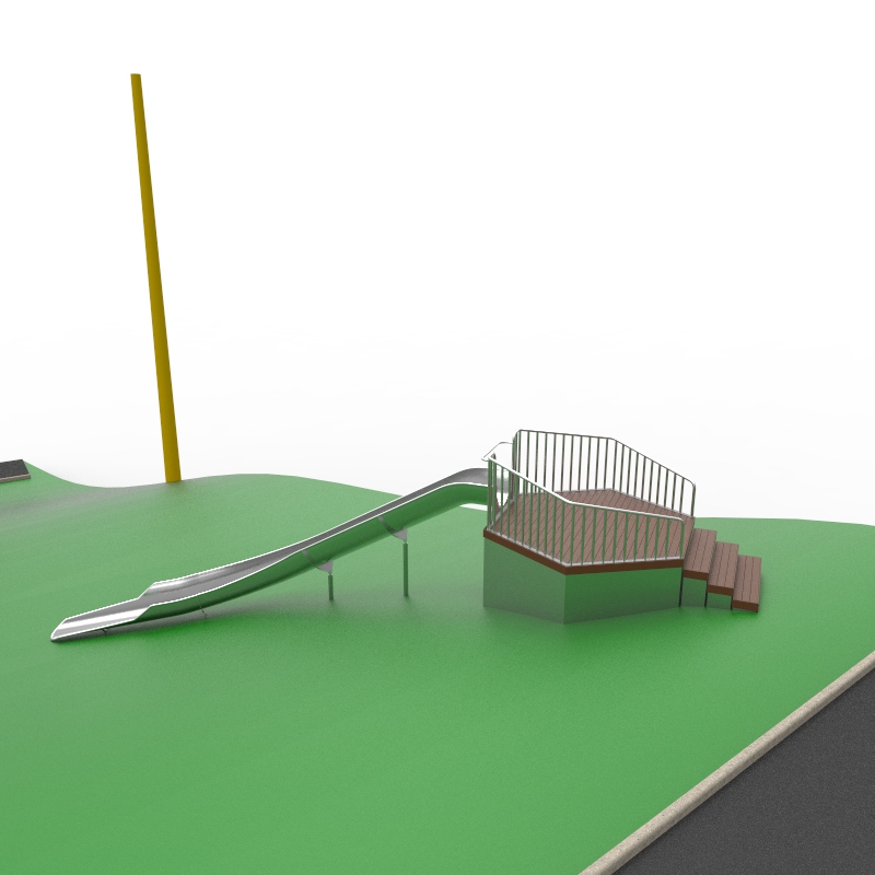 Горка-желоб на естественном холме (8 п.м.)