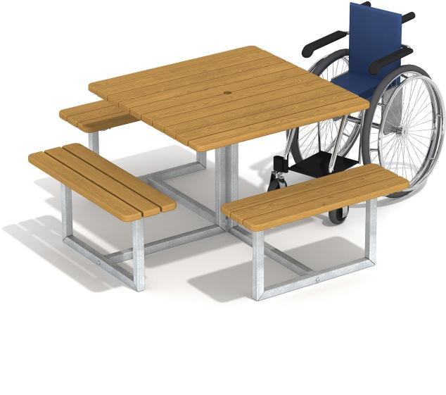 Стол парковый с местом для кресла-коляски