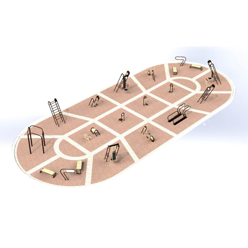 А-0096 площадка с уличными тренажерами (230 кв.м.)