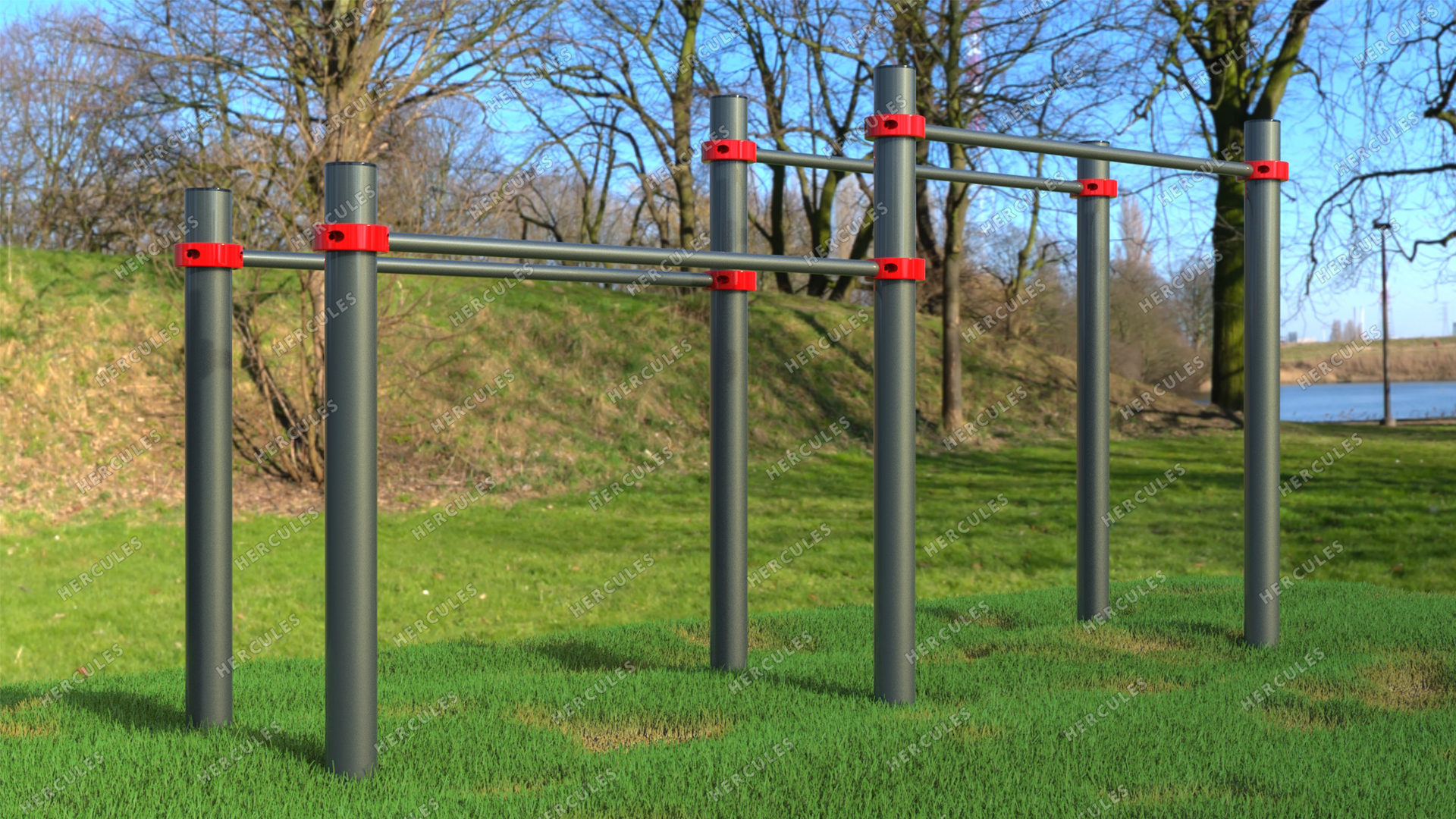 W-2.9.2 Брусья разноуровневые (стационарные с хомутами)