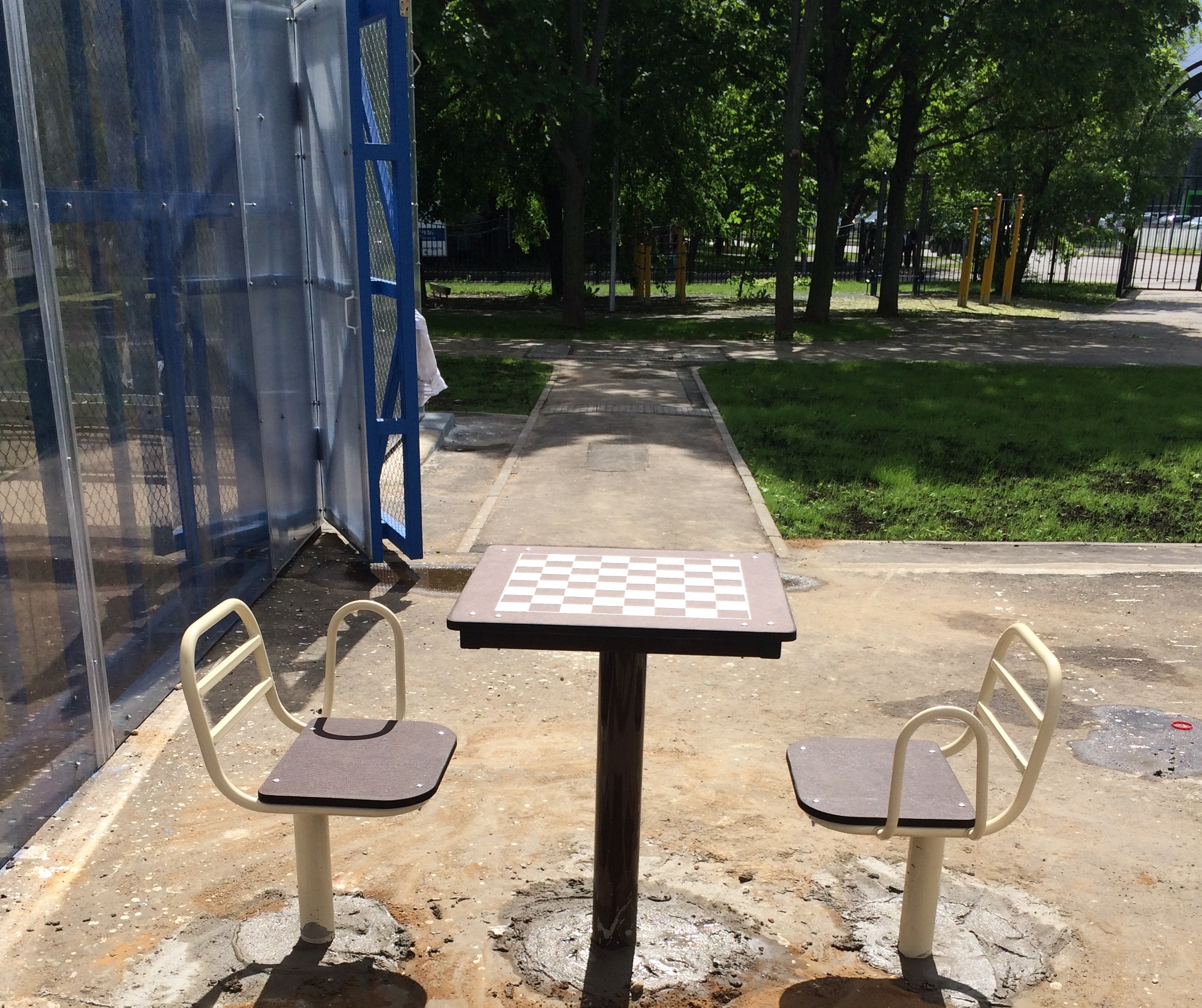 УТИ-015 Шахматный стол со столешницей из нержавеющей стали