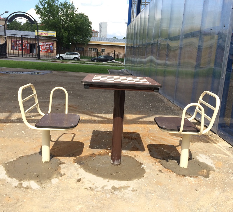 УТИ-015 Шахматный стол со столешницей из нержавеющей стали