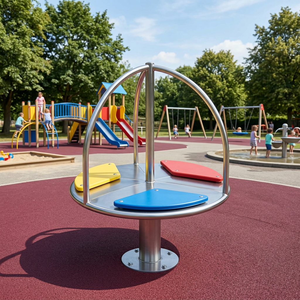 Карусель трехместная из нержавеющей стали