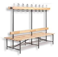 Лавочка двухсторонняя с вешалкой