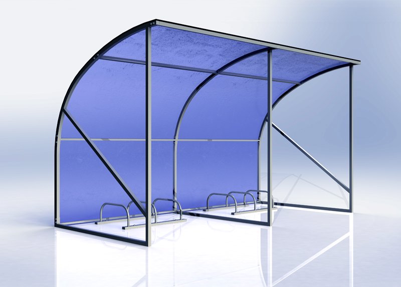 Велопарковка массовая с навесом "ПАРУС" на 5 мест