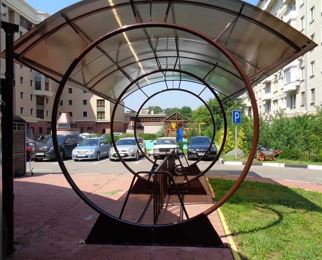 Велопарковка с навесом Круги