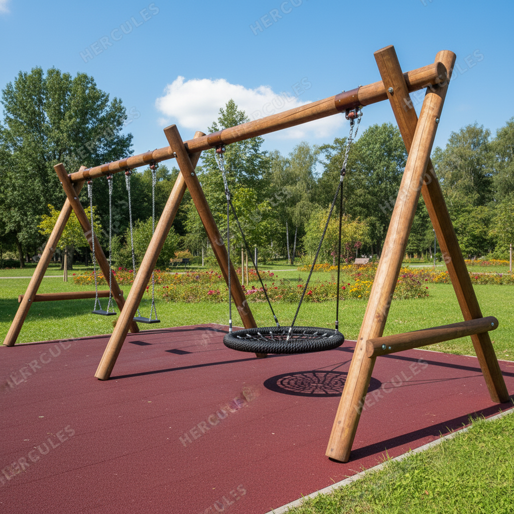 Качели тройные с гнездом