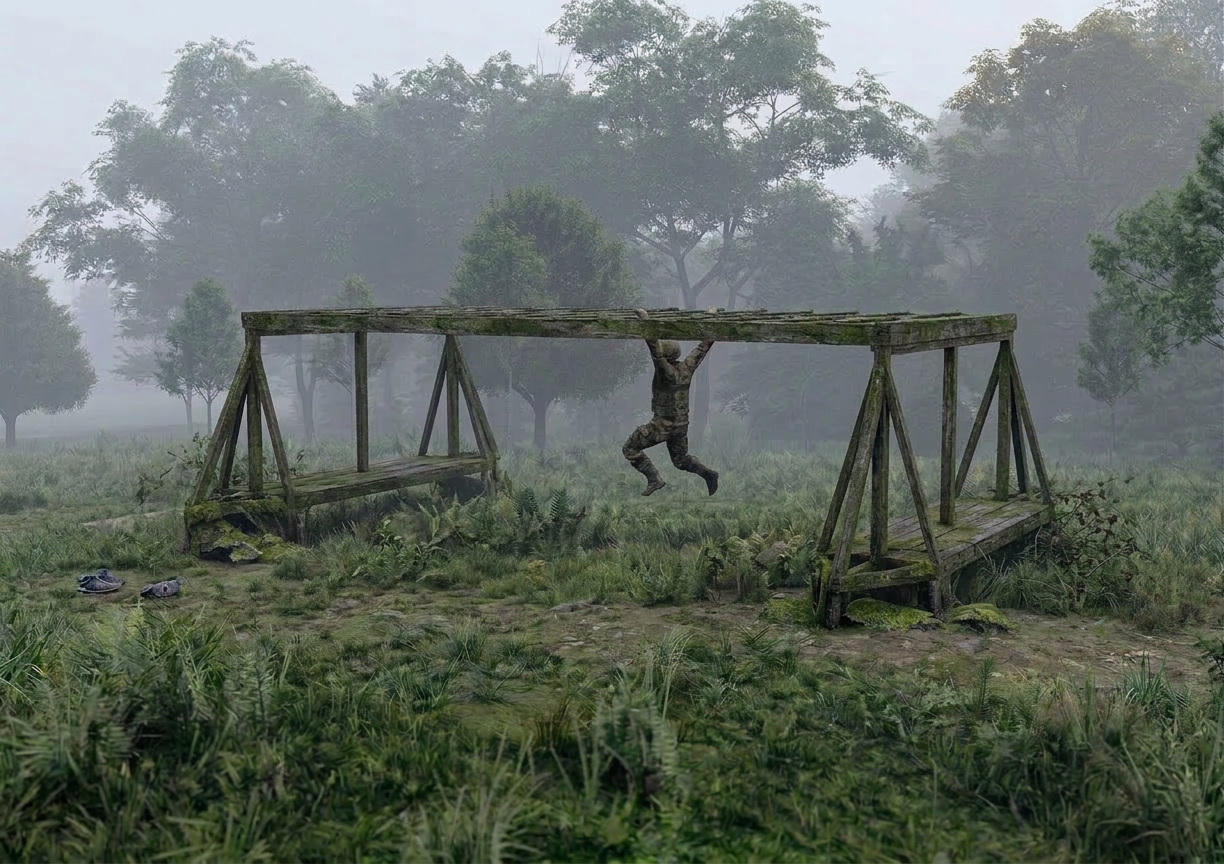 Рукоход с трубами - элемент полосы препятствий Разведчик