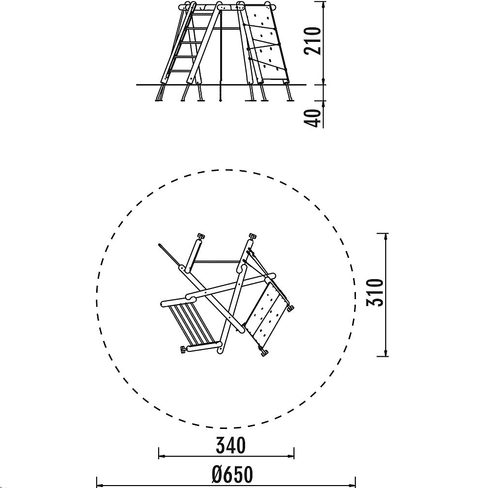 Детский игровой комплекс для лазания "Треугольники"