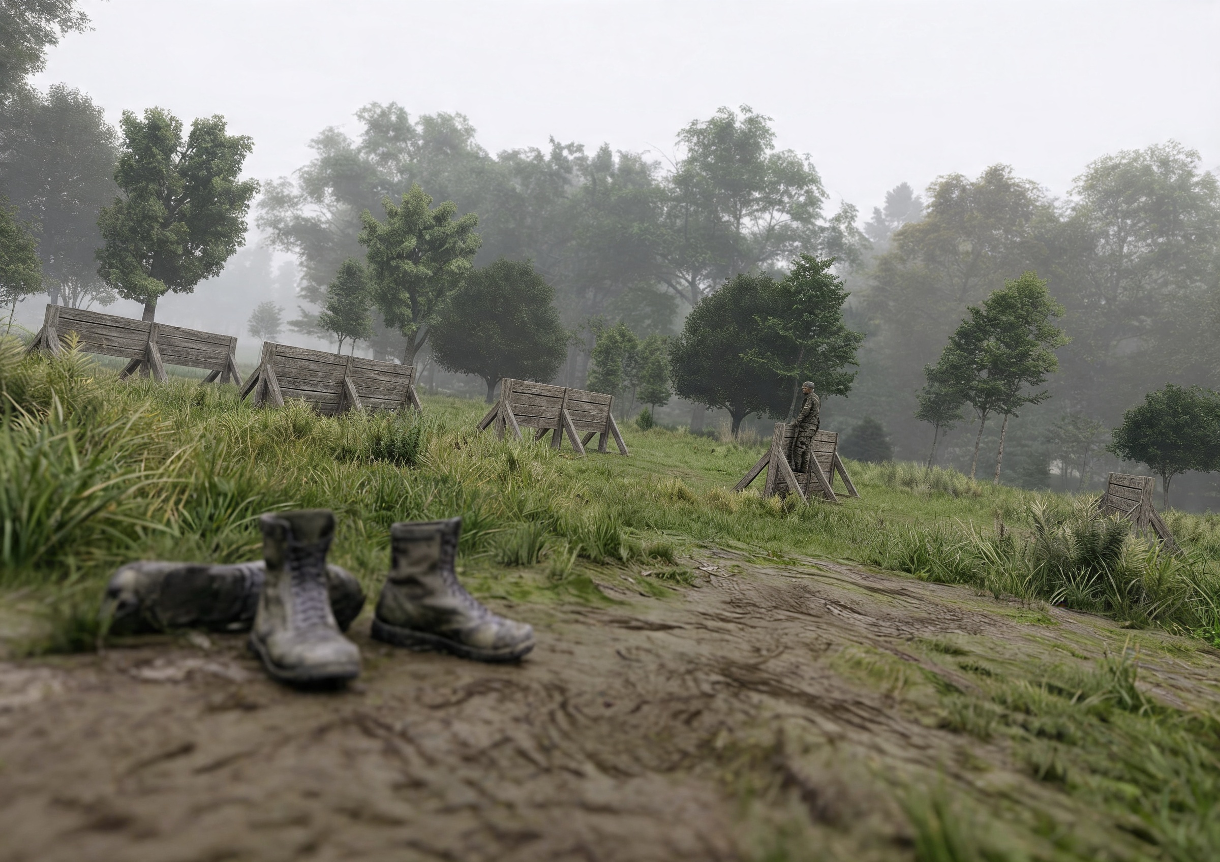 Заборы вверх-вниз - элемент полосы препятствий Разведчик