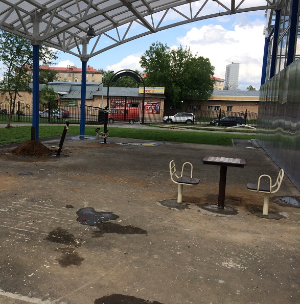 УТИ-015 Шахматный стол со столешницей из нержавеющей стали