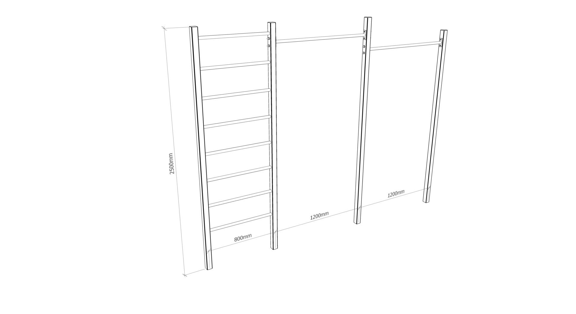 Шведская стенка и два турника