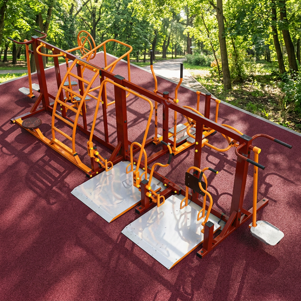 УТИ-0010 Уличный тренажерный комплекс для инвалидов-колясочников