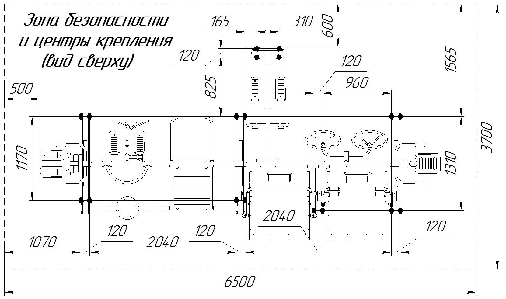 УТИ-0010 Уличный тренажерный комплекс для инвалидов-колясочников