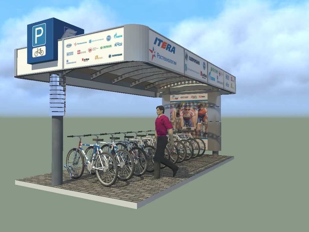 Велопарковка с лайтбоксами