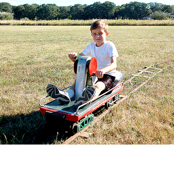 Садовая железная дорога с дрезиной