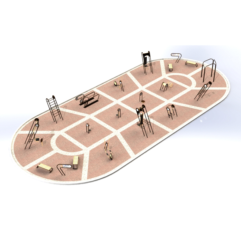 А-0096 площадка с уличными тренажерами (230 кв.м.)