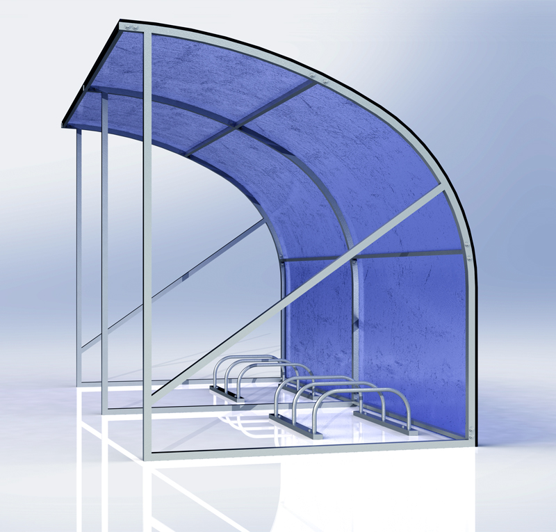 Велопарковка массовая с навесом "ПАРУС" на 5 мест