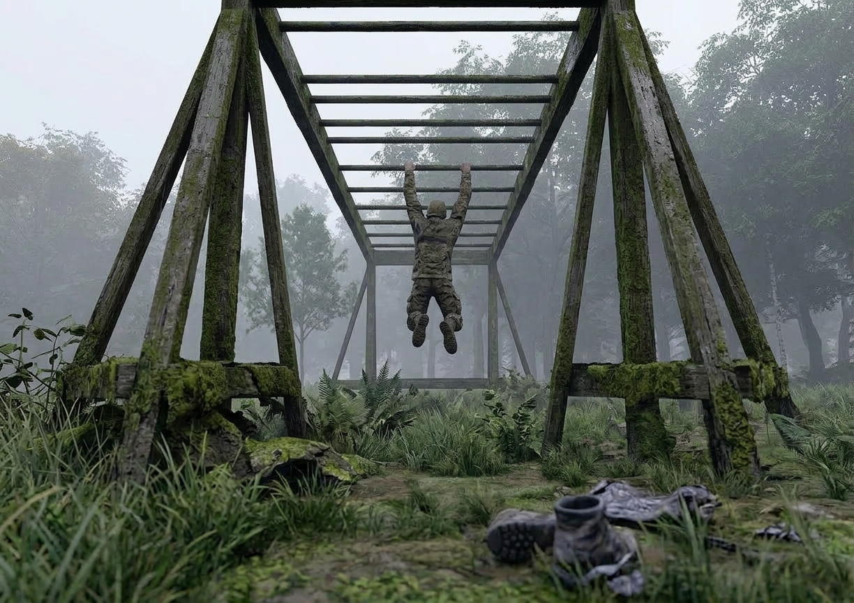 Рукоход с трубами - элемент полосы препятствий Разведчик