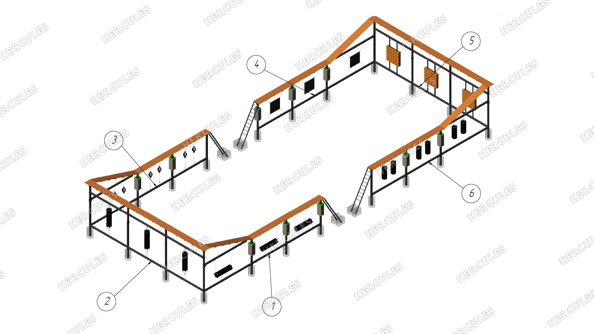 Площадка для рукопашного боя ГЕРКУЛЕС 17
