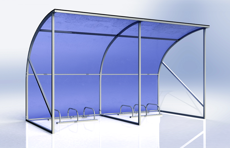 Велопарковка массовая с навесом "ПАРУС" на 5 мест