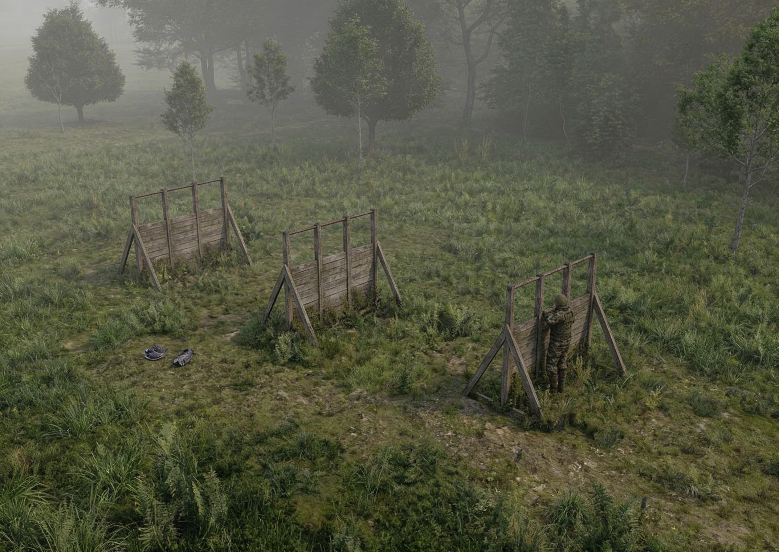 Забор с перекладинами - элемент полосы препятствий Разведчик