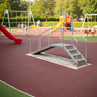 Горка с пандусом из нержавеющей стали