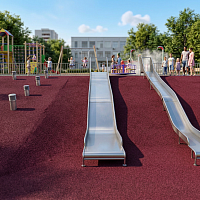 Горка из нержавейки с П-образным скатом