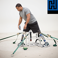 Стул для метания копья, диска, ядра с регулируемыми упорами для ног Стул для метания копья, диска, ядра с регулируемыми упорами для ног