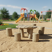 Стол с пеньками