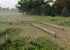 Баланс на бревнах - элемент полосы препятствий Разведчик