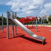 Горка из нерж.стали с сеткой для лазания "Приключение"