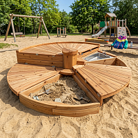 Круглая песочница-трансформер